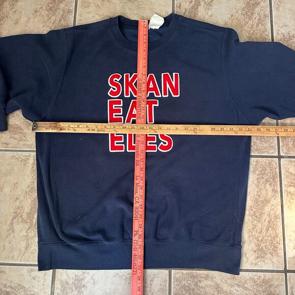 VTG Pro‎ Weave Skaneateles New York Pullover Crewneck Sweater Blue Size Large - Picture 3 of 10